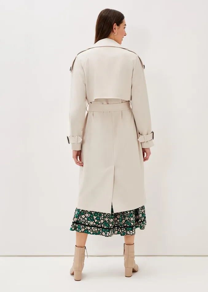 Tegan Trench Coat Off White Women Phase Eight Coats
