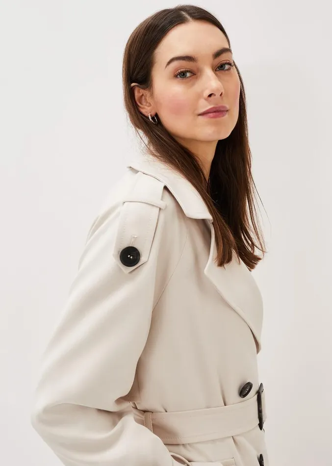 Tegan Trench Coat Off White Women Phase Eight Coats