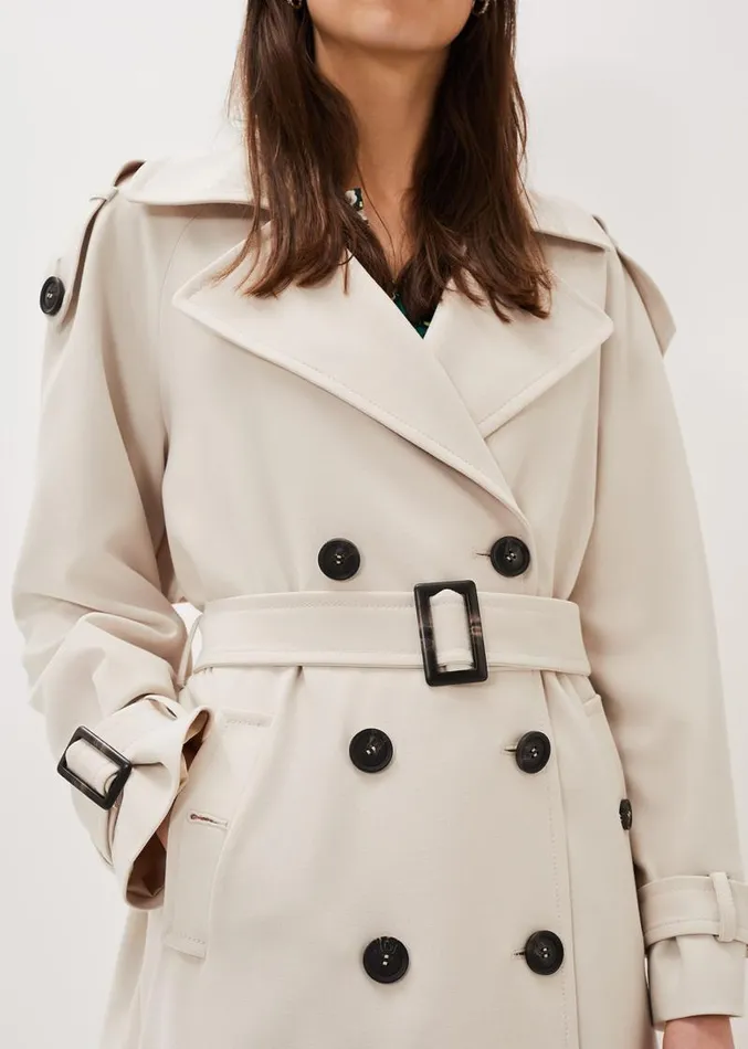 Tegan Trench Coat Off White Women Phase Eight Coats