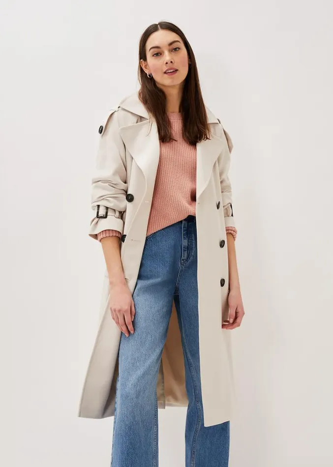 Tegan Trench Coat Off White Women Phase Eight Coats
