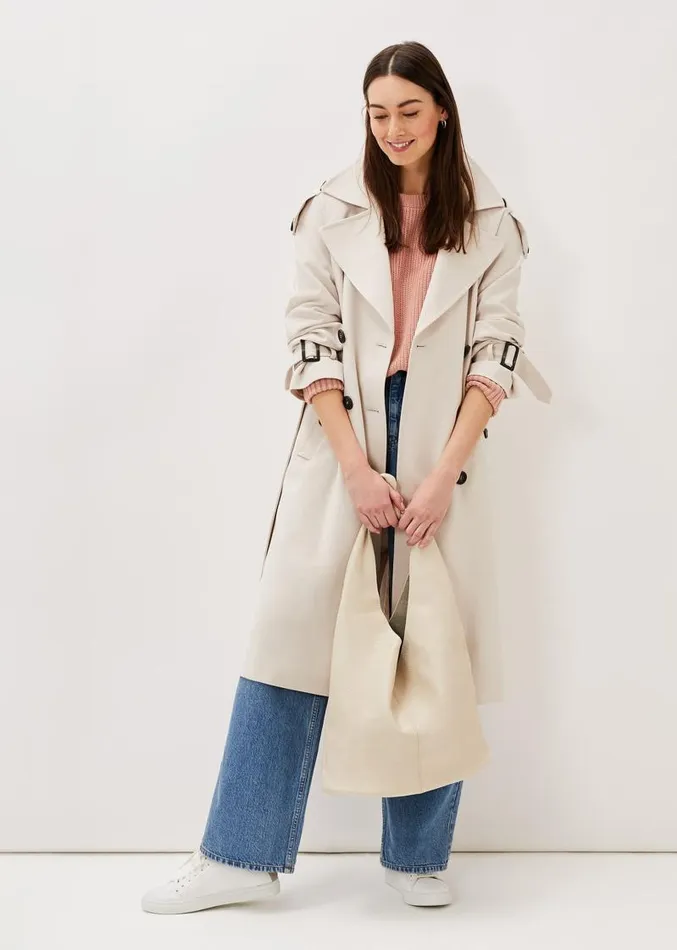 Tegan Trench Coat Off White Women Phase Eight Coats