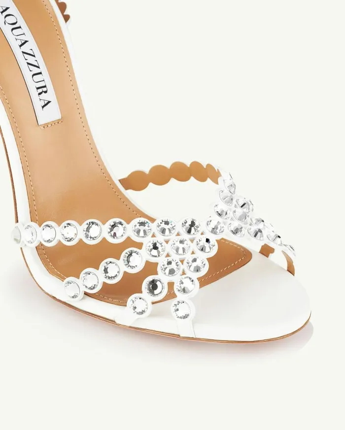 Tequila Sandal 105 White Women Aquazzura Bridal Tequila Sandal 105 White Women Aquazzura Bridal