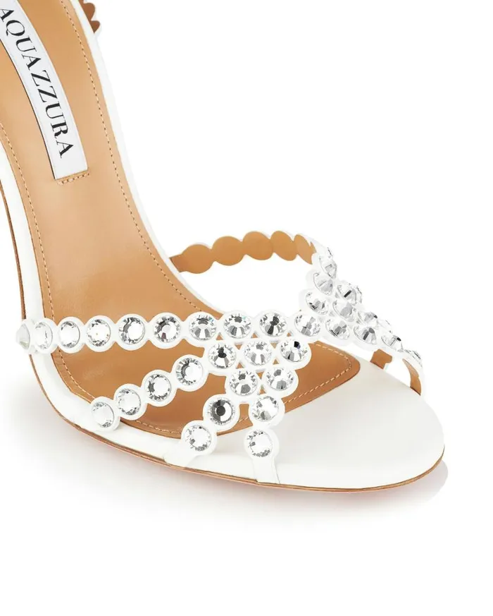Tequila Sandal 105 White Women Aquazzura Bridal Tequila Sandal 105 White Women Aquazzura Bridal