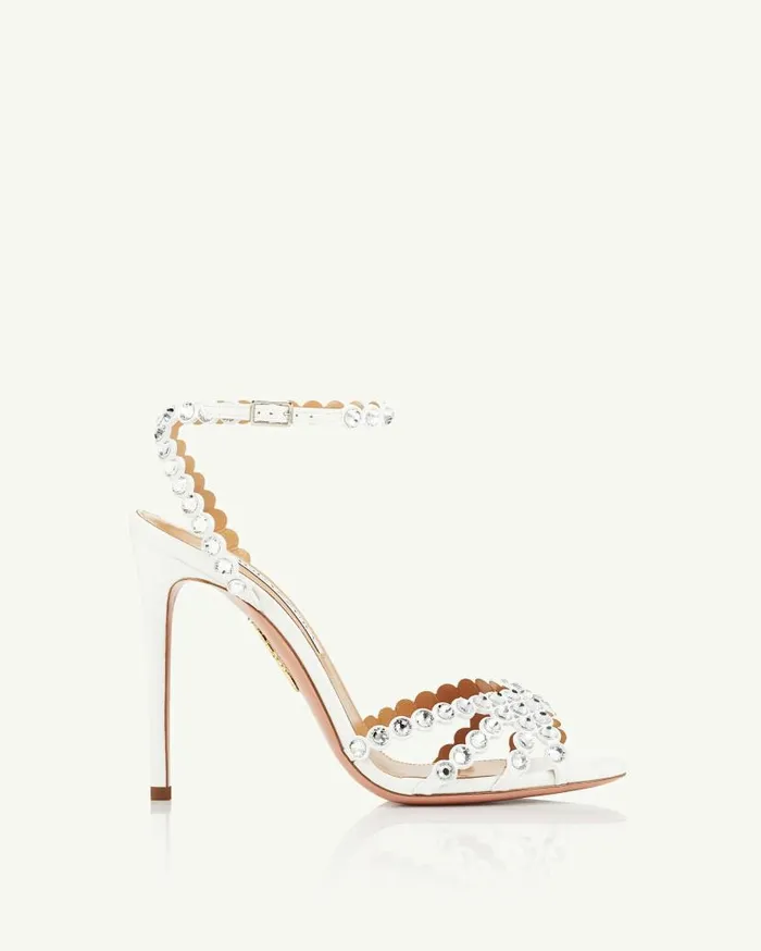 Tequila Sandal 105 White Women Aquazzura Bridal Tequila Sandal 105 White Women Aquazzura Bridal