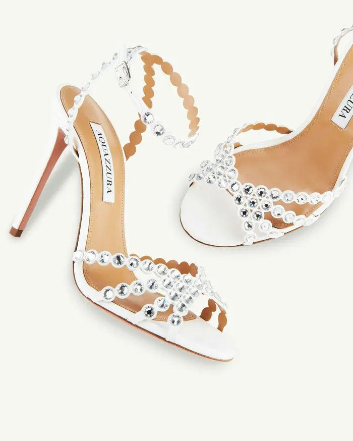 Tequila Sandal 105 White Women Aquazzura Bridal Tequila Sandal 105 White Women Aquazzura Bridal