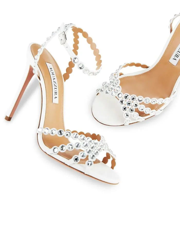 Tequila Sandal 105 White Women Aquazzura Bridal Tequila Sandal 105 White Women Aquazzura Bridal