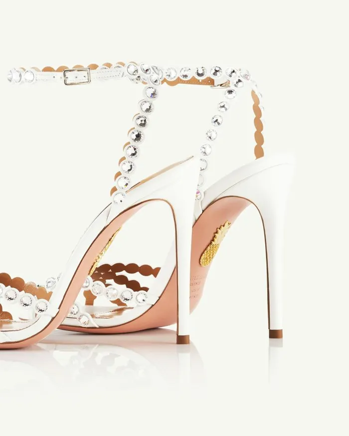 Tequila Sandal 105 White Women Aquazzura Bridal Tequila Sandal 105 White Women Aquazzura Bridal