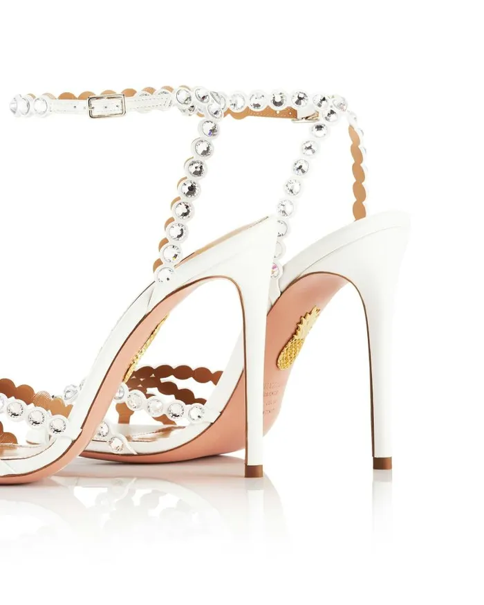 Tequila Sandal 105 White Women Aquazzura Bridal Tequila Sandal 105 White Women Aquazzura Bridal