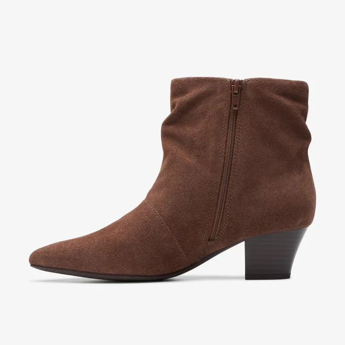 Teresa Skip Taupe Suede Women Clarks Boots and Booties