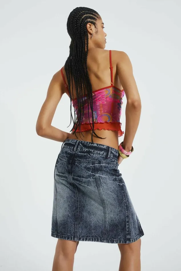 The Hills Denim Midi Skirt Blue Women Jaded London Skirts