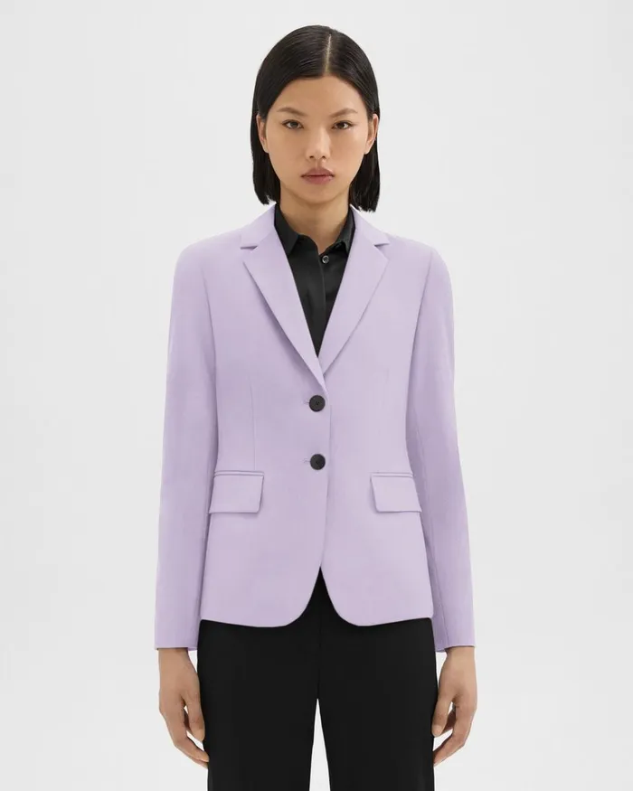 Theory Blazers Jackets Carissa Blazer In Good Wool Lilac Sky 8211 Women