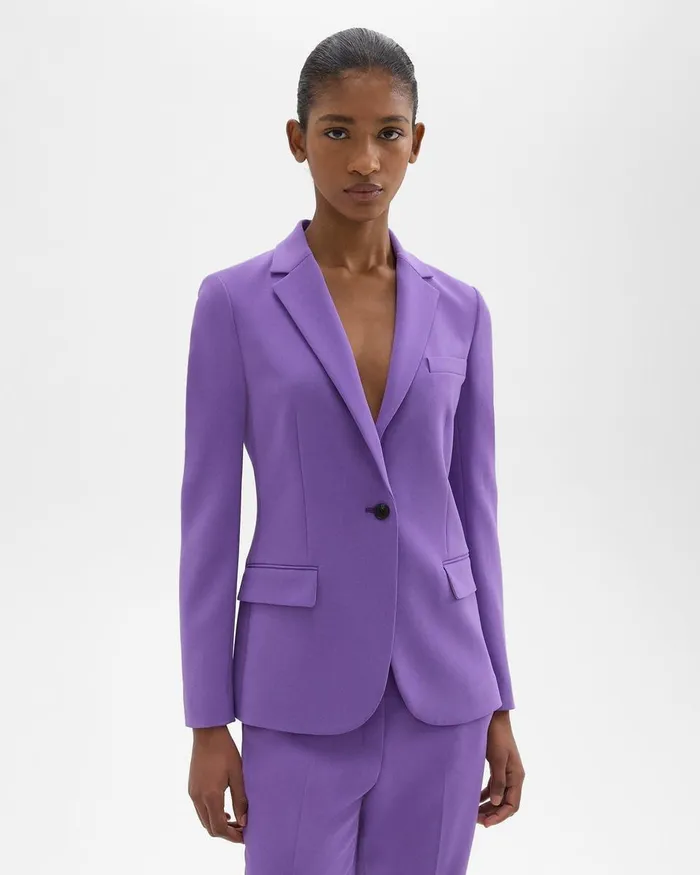 Theory Blazers Jackets Staple Blazer In Admiral Crepe Bright Peony 8211 Women