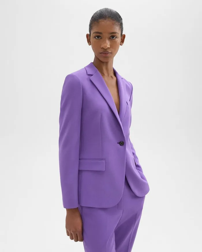 Theory Blazers Jackets Staple Blazer In Admiral Crepe Bright Peony 8211 Women