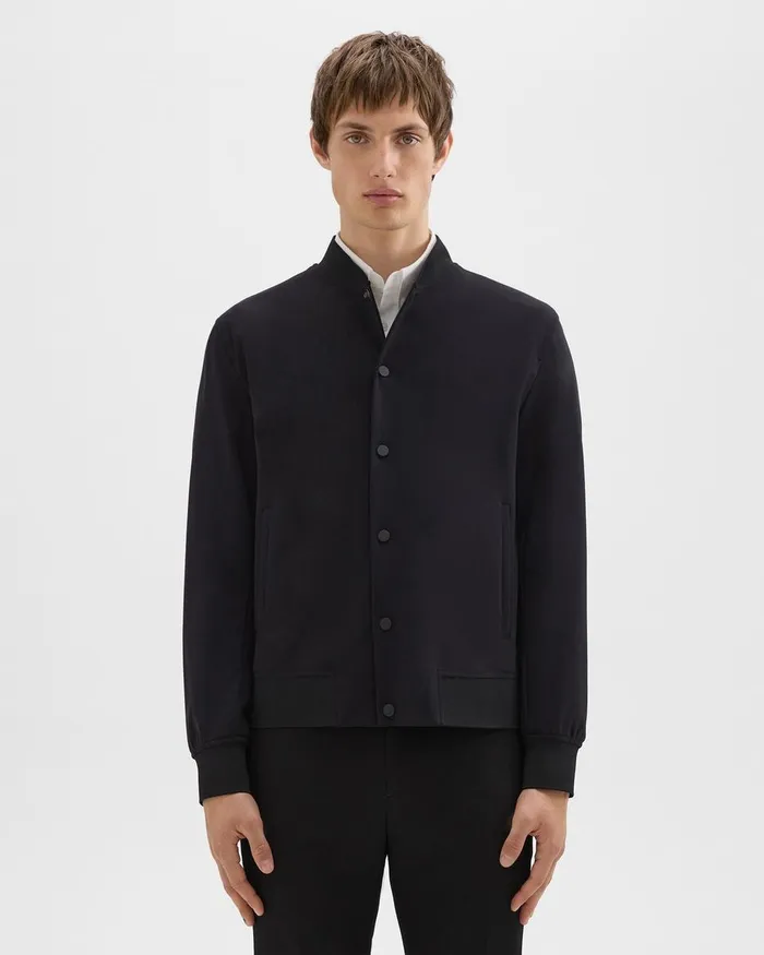 Theory Outerwear Murphy Bomber Jacket In Precision Ponte Black 8211 Men