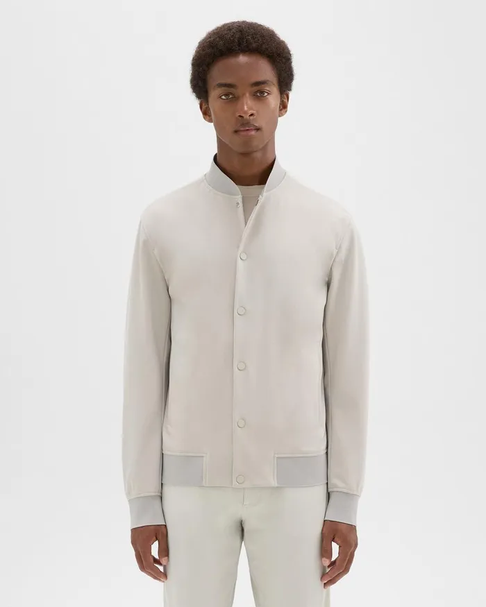 Theory Outerwear Murphy Bomber Jacket In Precision Ponte Putty 8211 Men
