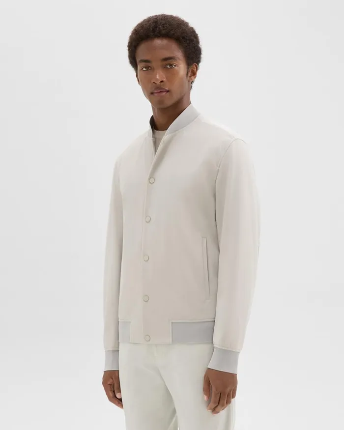 Theory Outerwear Murphy Bomber Jacket In Precision Ponte Putty 8211 Men