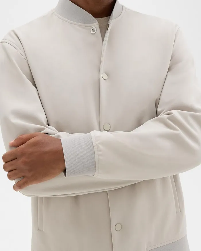 Theory Outerwear Murphy Bomber Jacket In Precision Ponte Putty 8211 Men