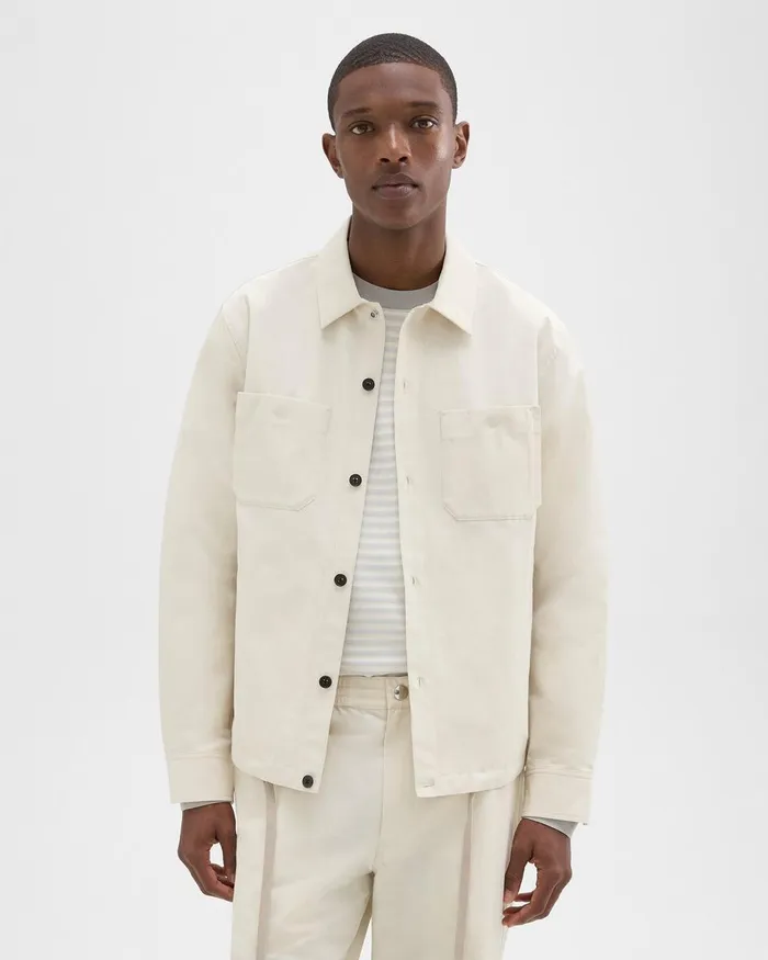 Theory Outerwear Shirt Jacket Ecru 8211 Men