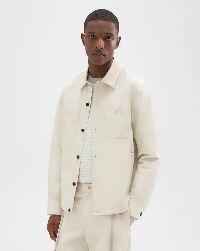 Theory Outerwear Shirt Jacket Ecru 8211 Men