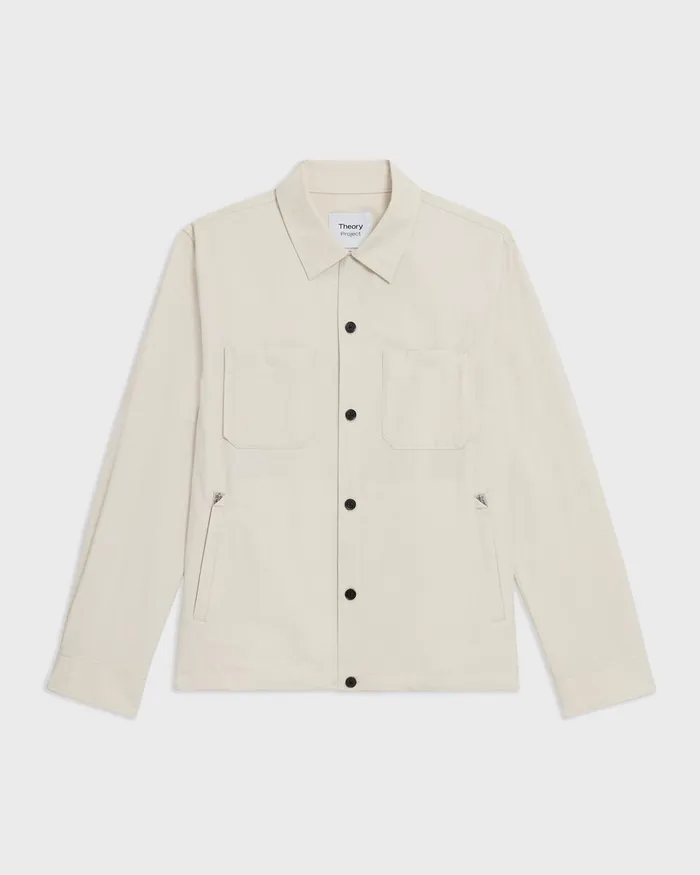 Theory Outerwear Shirt Jacket Ecru 8211 Men