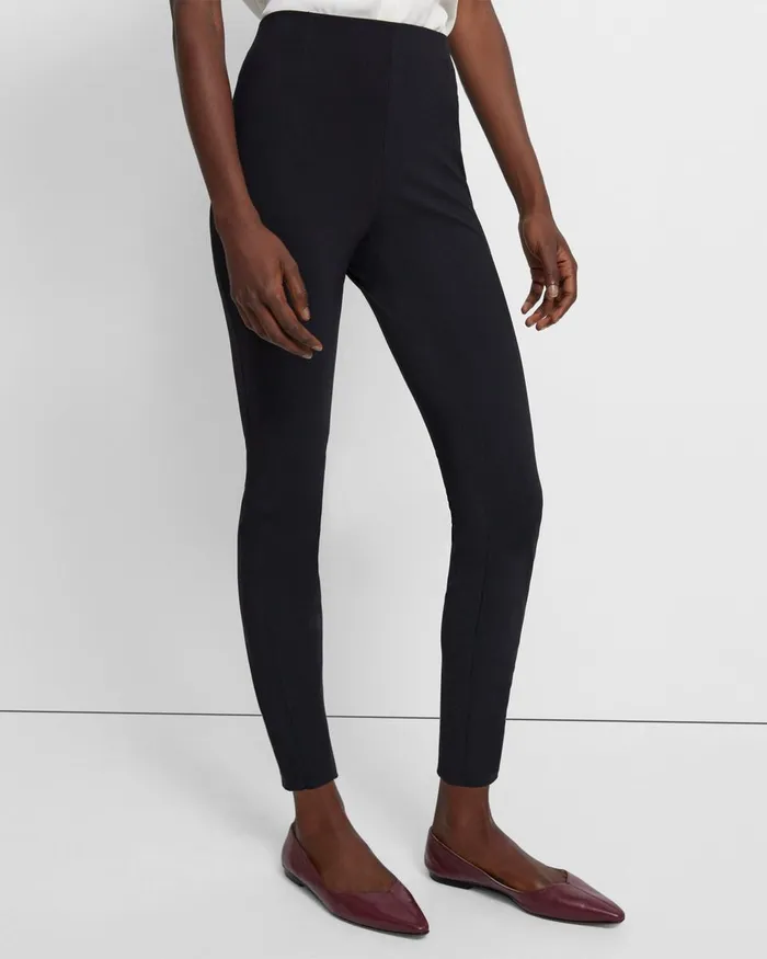 Theory Pants Seamed Slit Legging In Precision Ponte Black 8211 Women