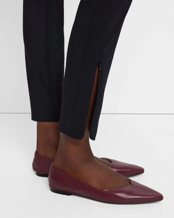 Theory Pants Seamed Slit Legging In Precision Ponte Black 8211 Women