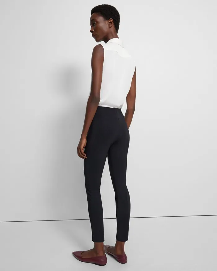 Theory Pants Seamed Slit Legging In Precision Ponte Black 8211 Women