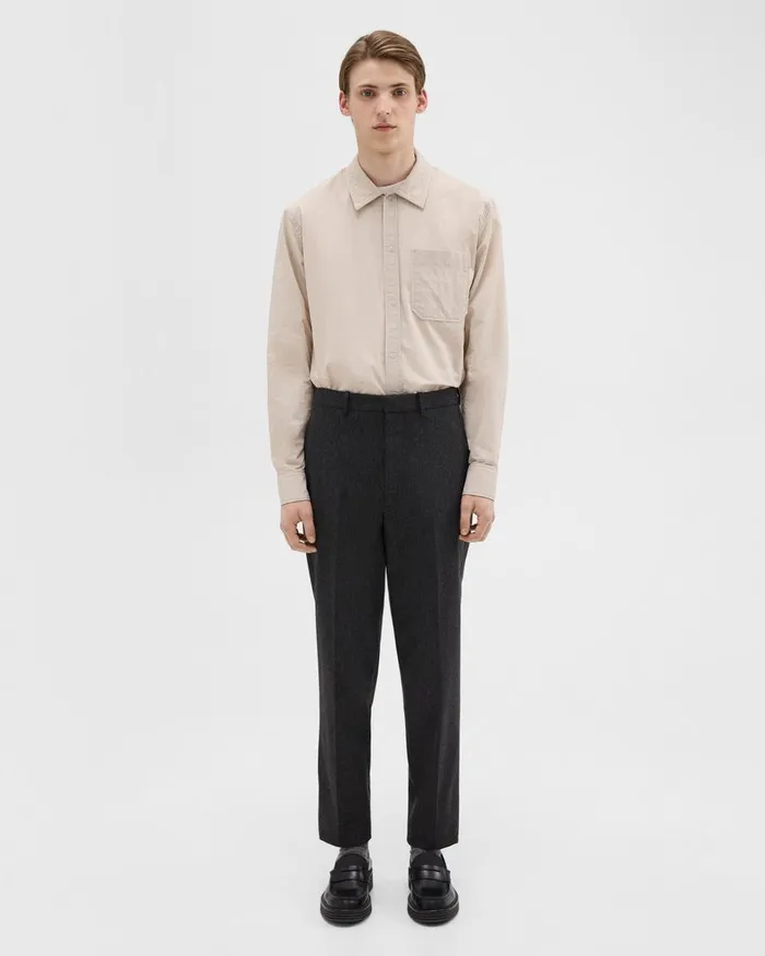 Theory Pants Tapered Pinstripe Flannel Pant Blackcharcoal 8211 Men