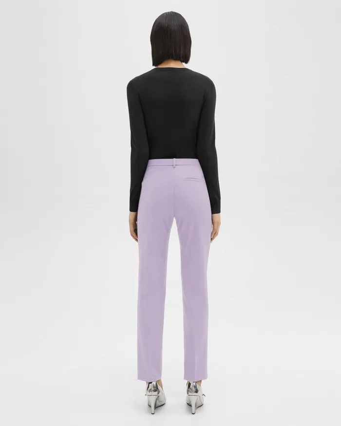 Theory Pants Treeca Full Length Pant In Good Wool Lilac Sky 8211 Women