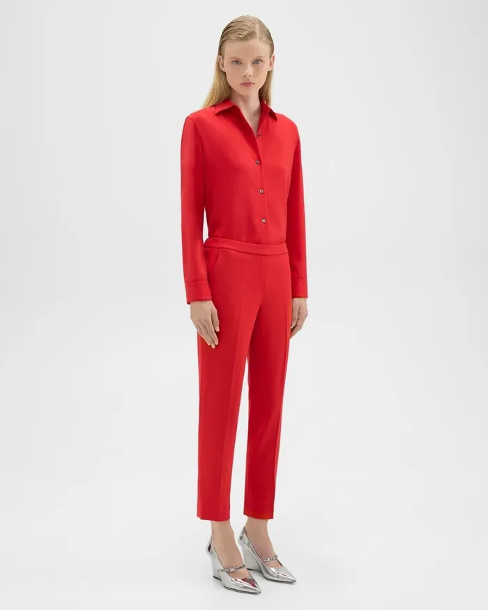 Theory Pants Treeca PullOn Pant In Admiral Crepe Geranium 8211 Women