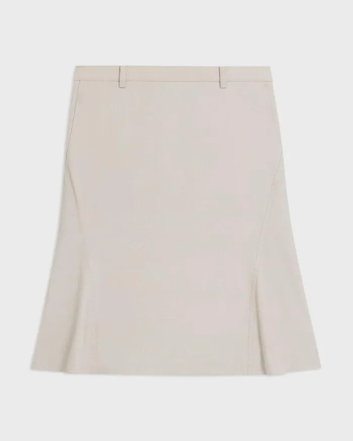 Theory Skirts Wool Gabardine Trumpet Skirt Aged Flax 8211 Women