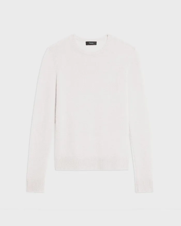 Theory Sweaters Cardigans Crewneck Sweater In Feather Cashmere Ivory 8211 Women