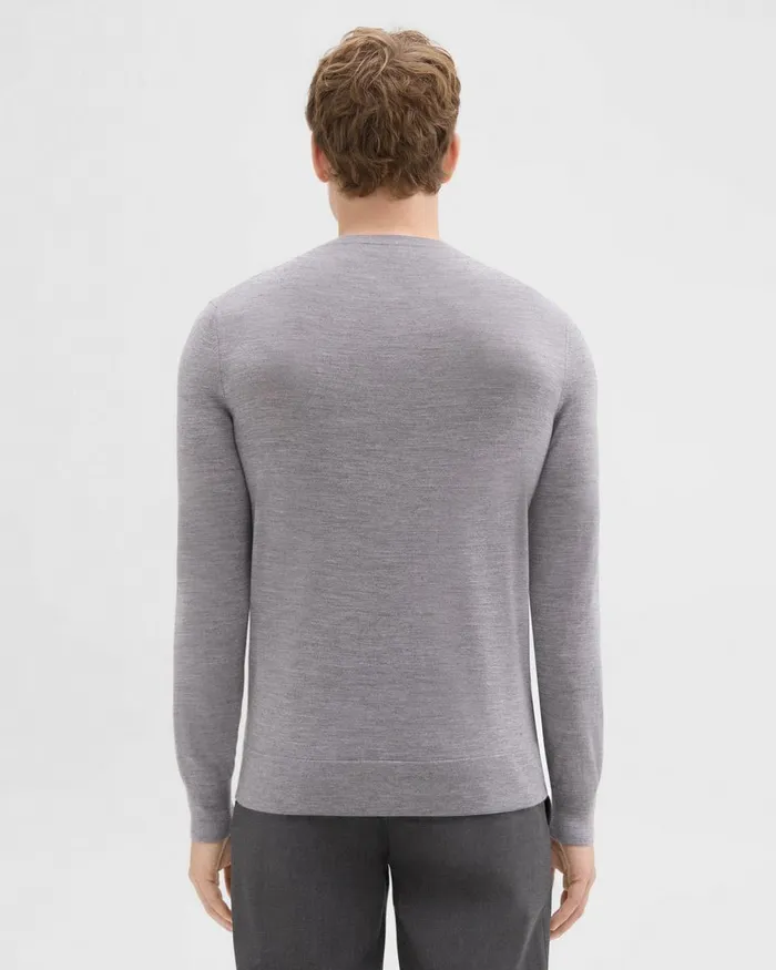 Theory Sweaters Cardigans Crewneck Sweater In Regal Wool Cool Heather Grey 8211 Men