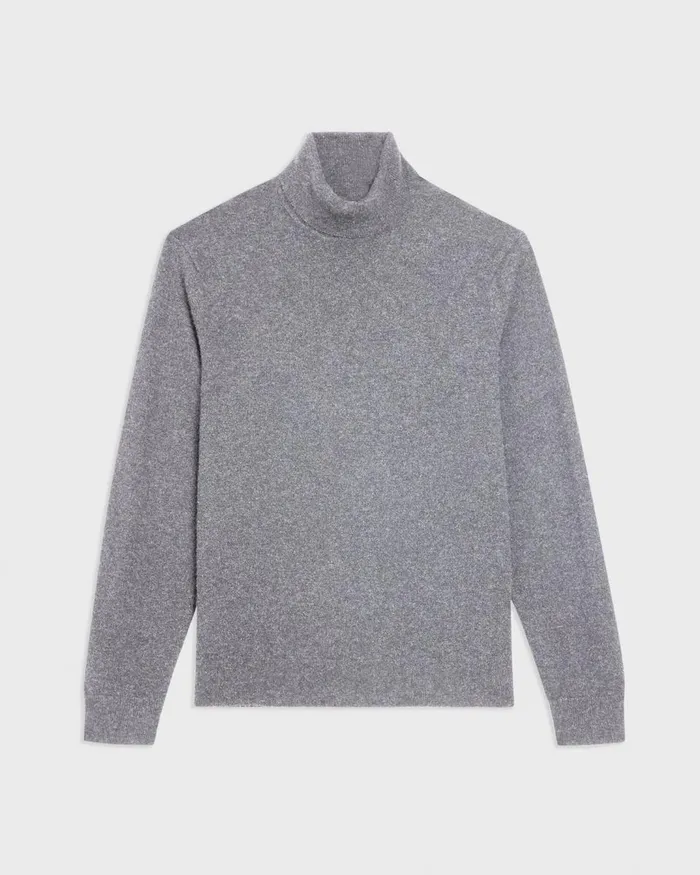 Theory Sweaters Cardigans Hilles Turtleneck Sweater In Cashmere Derby Heather 8211 Men