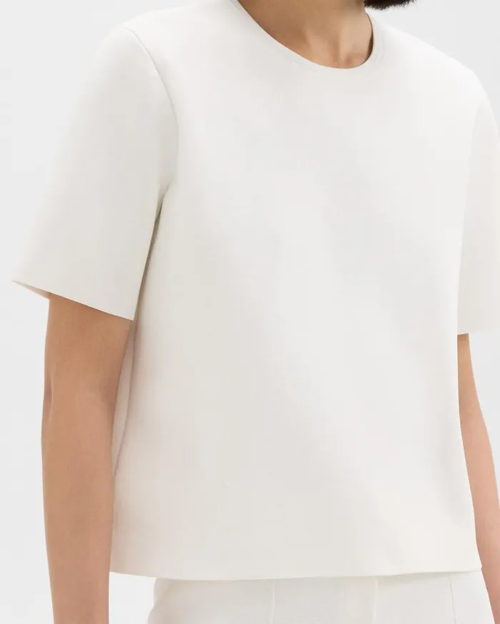 Theory Sweaters Cardigans Oversized Sweater Tee In Crepe Knit White 8211 Women