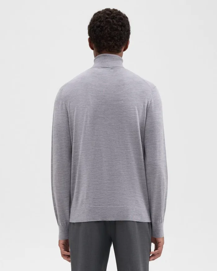 Theory Sweaters Cardigans Turtleneck Sweater In Regal Wool Cool Heather Grey 8211 Men