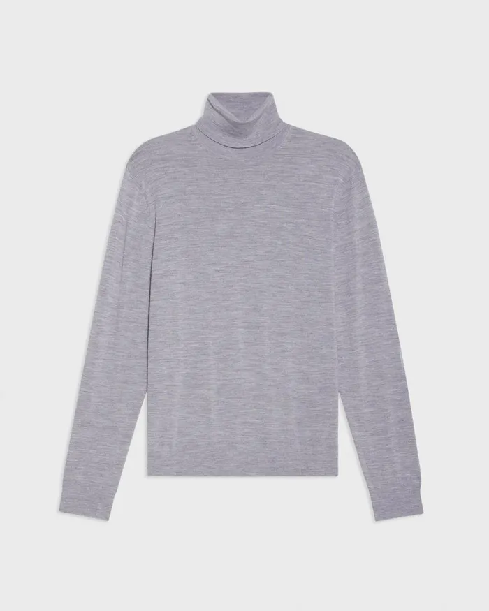 Theory Sweaters Cardigans Turtleneck Sweater In Regal Wool Cool Heather Grey 8211 Men