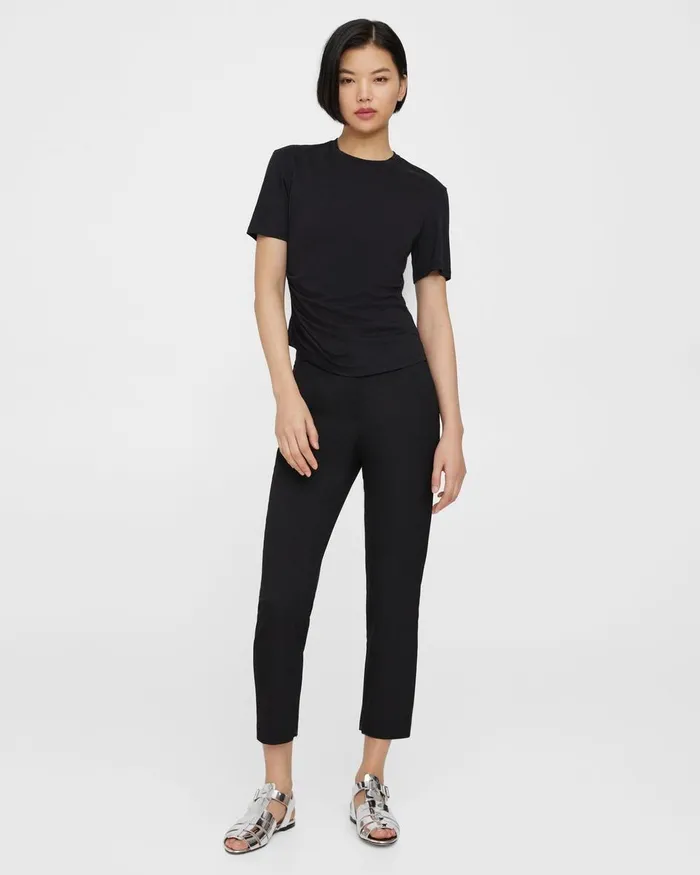 Theory TShirts Draped Tee In Organic Cotton Black 8211 Women