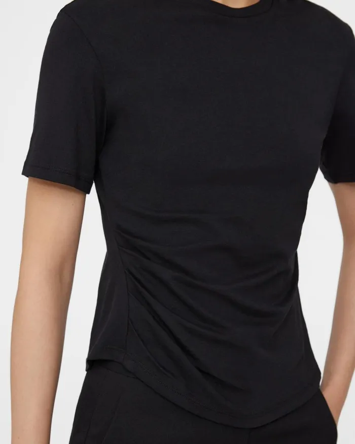 Theory TShirts Draped Tee In Organic Cotton Black 8211 Women