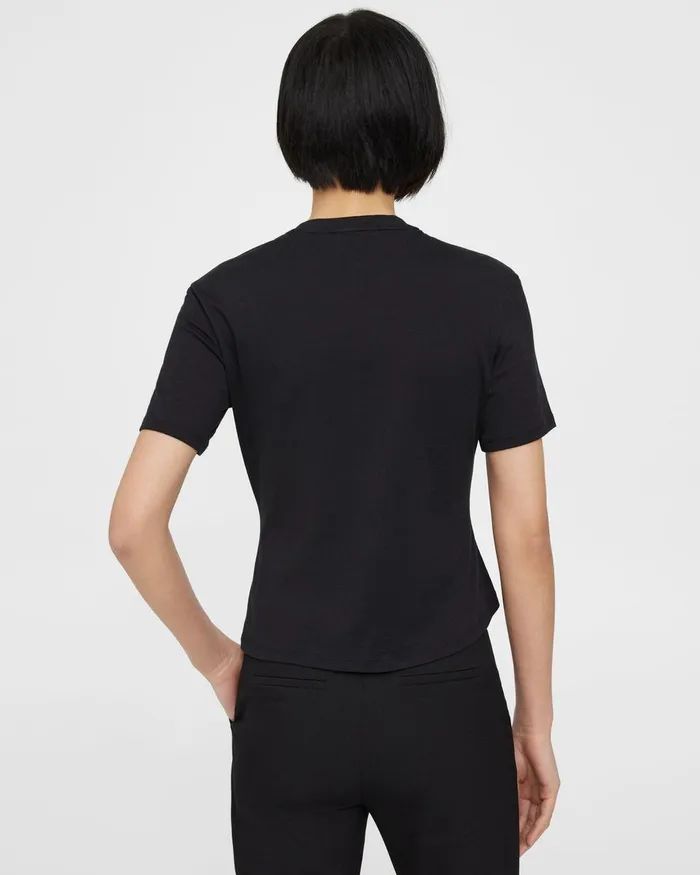 Theory TShirts Draped Tee In Organic Cotton Black 8211 Women