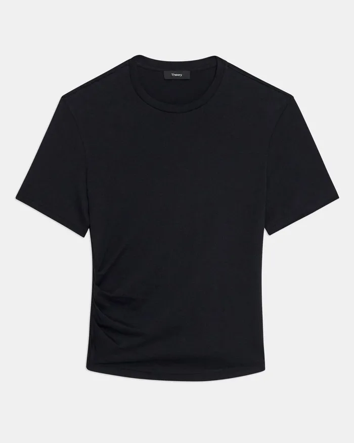 Theory TShirts Draped Tee In Organic Cotton Black 8211 Women