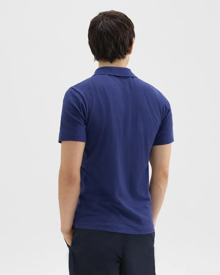 Theory Tshirts Polos Bron Polo Shirt In Cosmos Slub Cotton Ocean 8211 Men