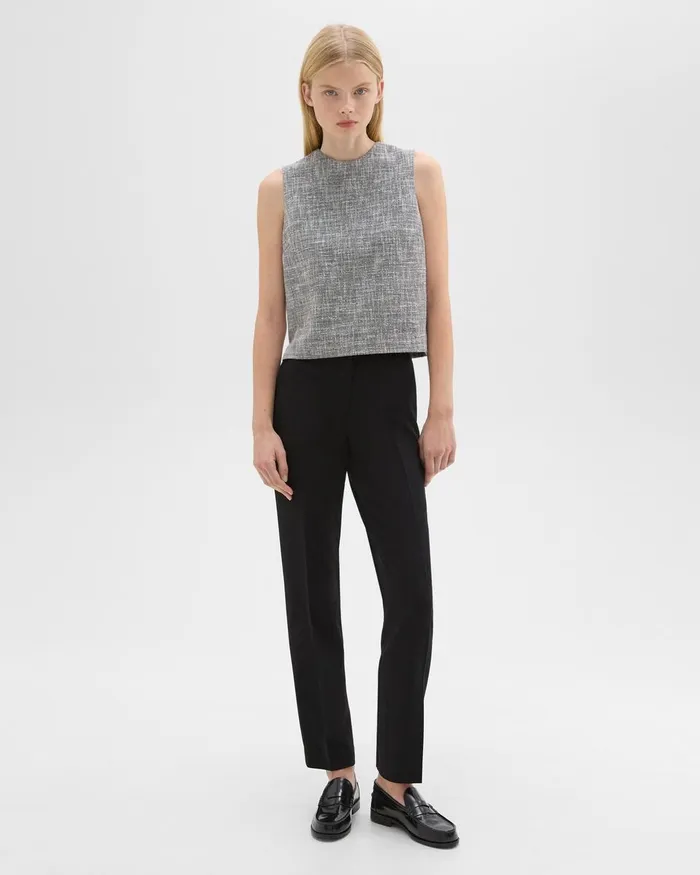 Theory Tops Shell Top In Canvas Tweed Black Multi 8211 Women