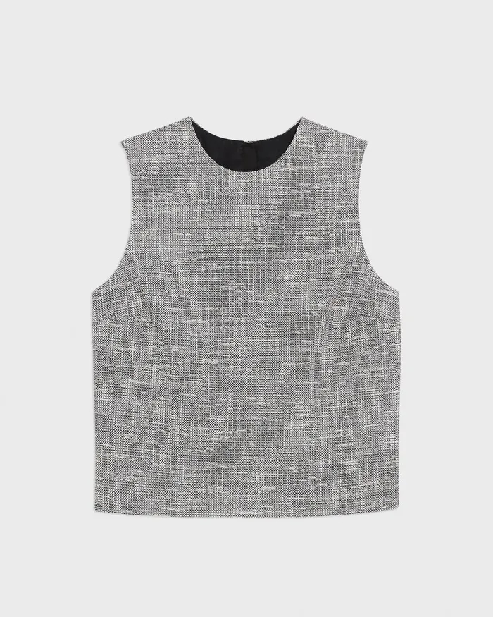 Theory Tops Shell Top In Canvas Tweed Black Multi 8211 Women