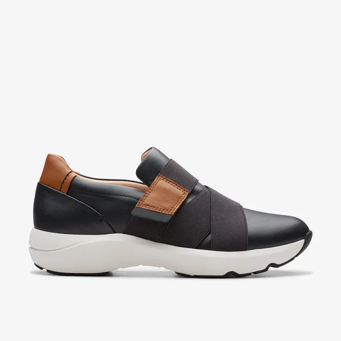 TIVOLI STRAP Black Leather Women Clarks Sneakers
