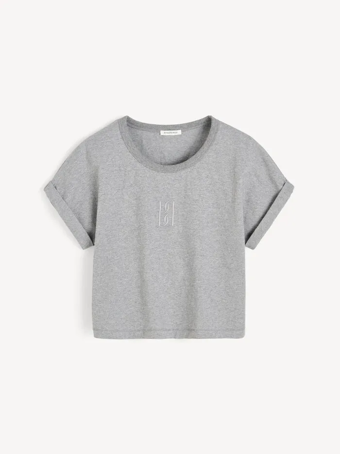 Tops and Blouses Women By Malene Birger Hedalia Organic Cotton TShirt Grey Melange