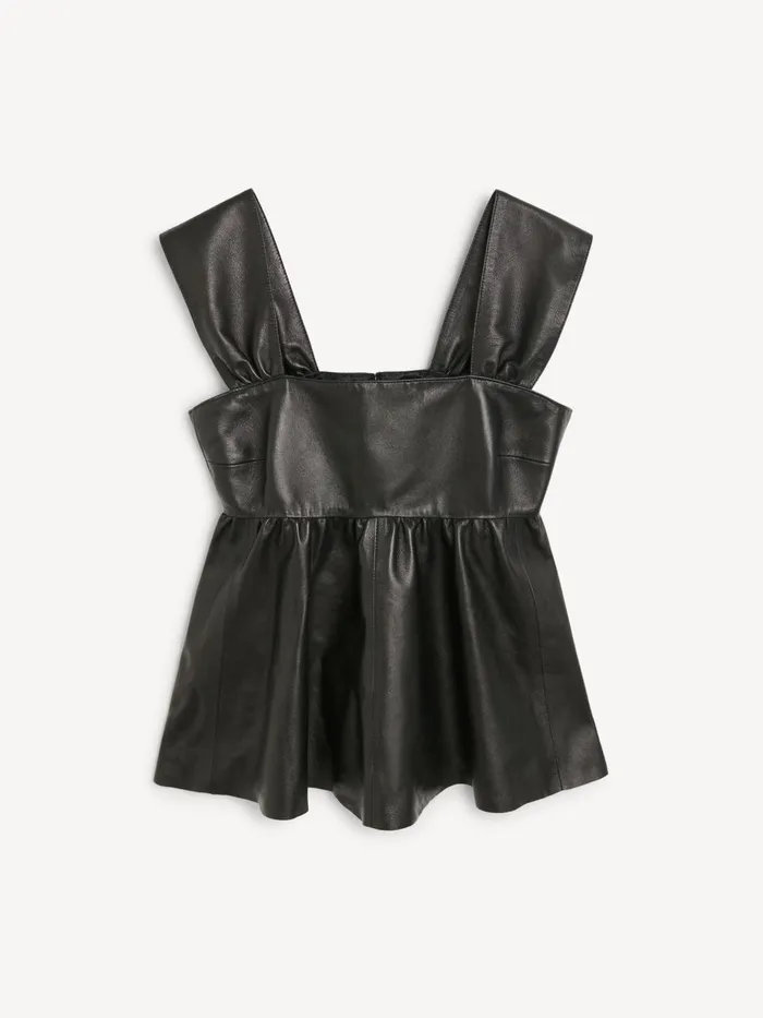 Tops and Blouses Women By Malene Birger Marcie Leather Top Black