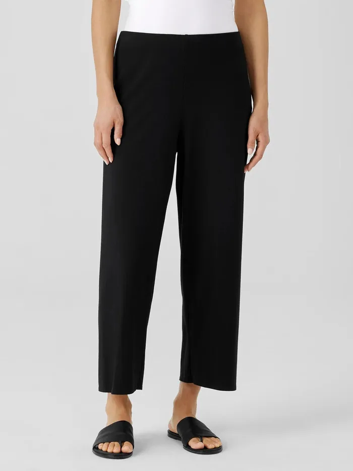 Traceable Cotton Jersey Straight Pant Black Women Eileen Fisher Pants Shorts and Jumpsuits