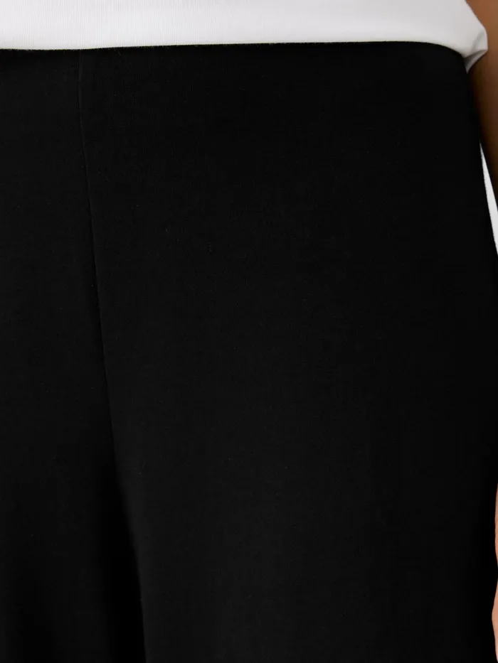 Traceable Cotton Jersey Straight Pant Black Women Eileen Fisher Pants Shorts and Jumpsuits