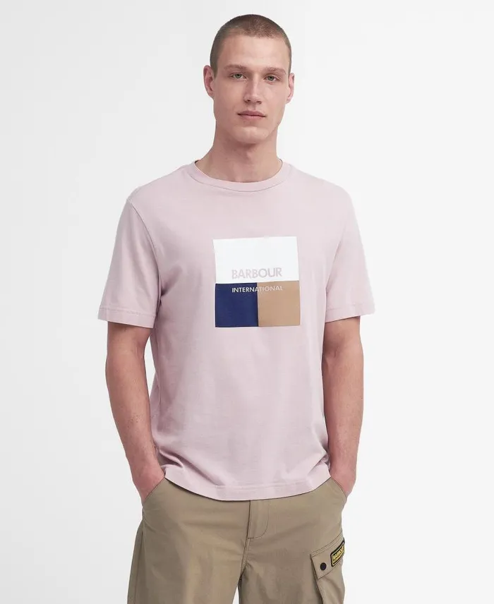 Triptych Graphic TShirt Dusk Pink Men Barbour TShirts